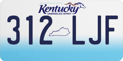 KY license plate 312LJF