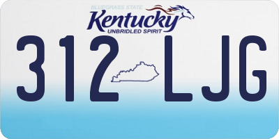 KY license plate 312LJG