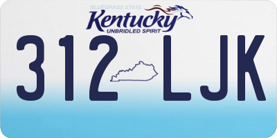 KY license plate 312LJK