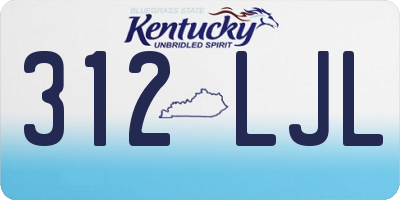 KY license plate 312LJL
