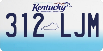 KY license plate 312LJM