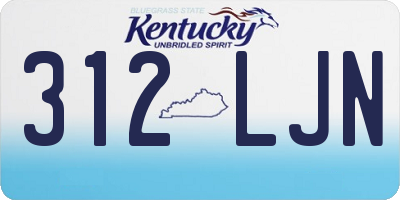 KY license plate 312LJN
