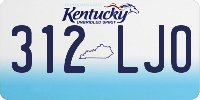 KY license plate 312LJO