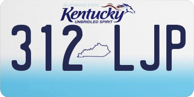 KY license plate 312LJP