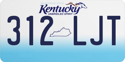 KY license plate 312LJT