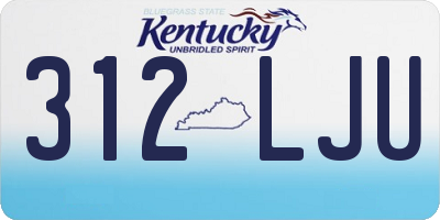 KY license plate 312LJU