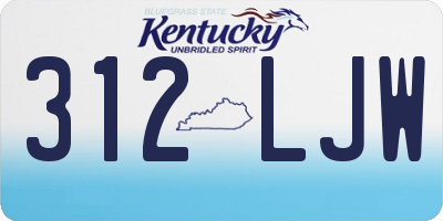 KY license plate 312LJW