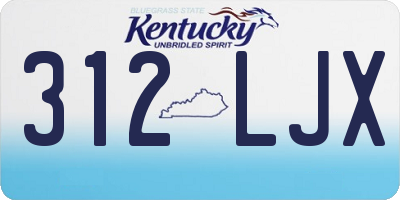 KY license plate 312LJX