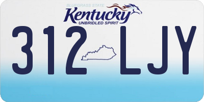 KY license plate 312LJY