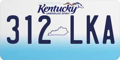 KY license plate 312LKA