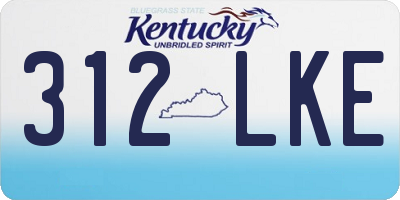 KY license plate 312LKE