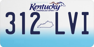 KY license plate 312LVI