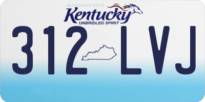 KY license plate 312LVJ