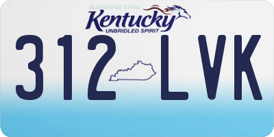 KY license plate 312LVK