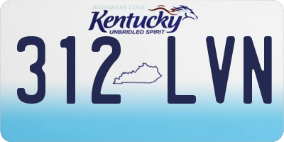 KY license plate 312LVN