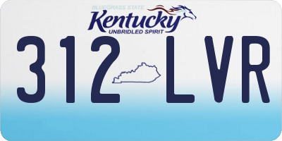 KY license plate 312LVR