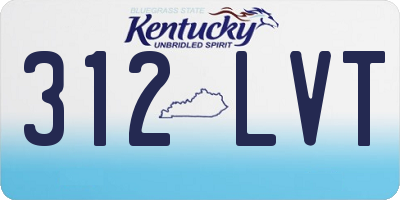 KY license plate 312LVT
