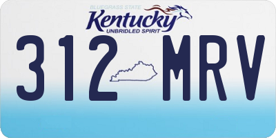 KY license plate 312MRV