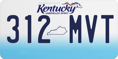 KY license plate 312MVT