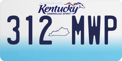 KY license plate 312MWP