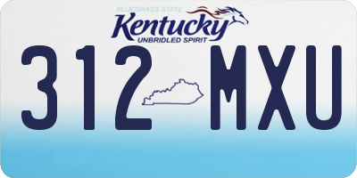 KY license plate 312MXU