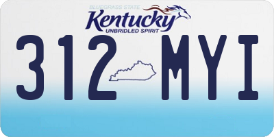 KY license plate 312MYI