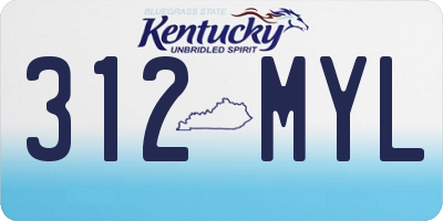 KY license plate 312MYL