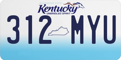 KY license plate 312MYU