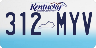 KY license plate 312MYV