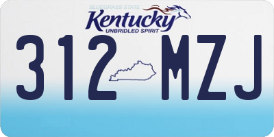 KY license plate 312MZJ