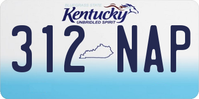 KY license plate 312NAP