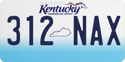 KY license plate 312NAX