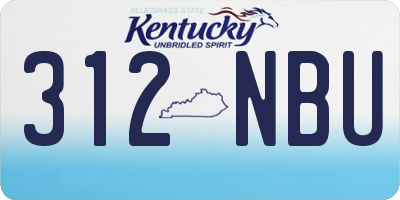 KY license plate 312NBU