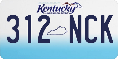KY license plate 312NCK
