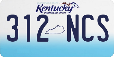 KY license plate 312NCS