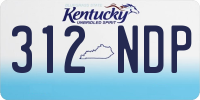 KY license plate 312NDP