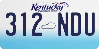 KY license plate 312NDU
