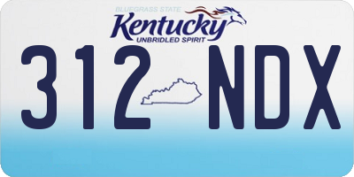 KY license plate 312NDX