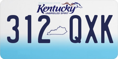 KY license plate 312QXK