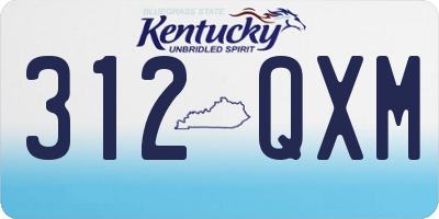 KY license plate 312QXM