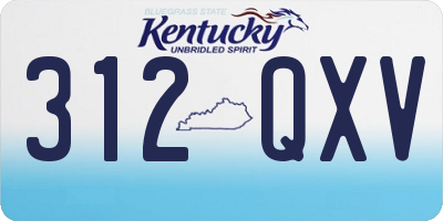 KY license plate 312QXV