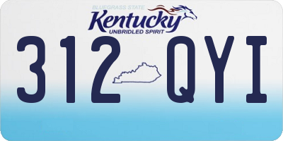 KY license plate 312QYI