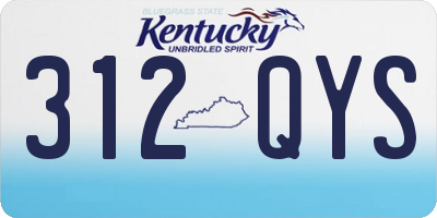 KY license plate 312QYS