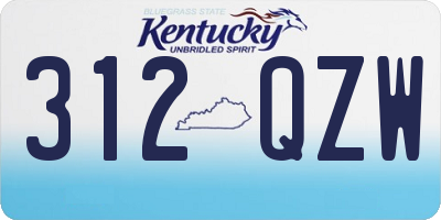 KY license plate 312QZW