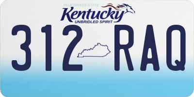 KY license plate 312RAQ