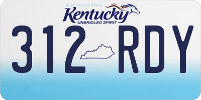 KY license plate 312RDY