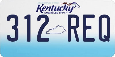 KY license plate 312REQ