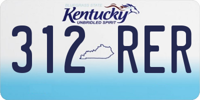 KY license plate 312RER