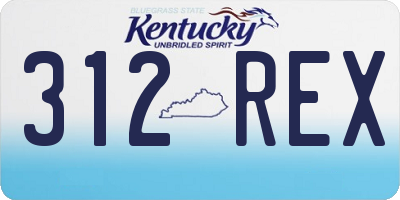 KY license plate 312REX