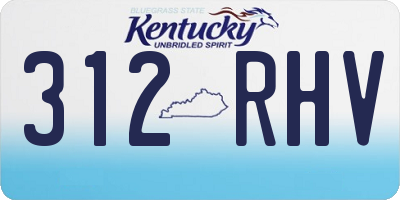 KY license plate 312RHV